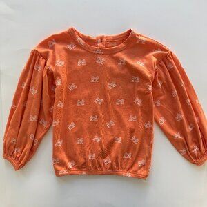 Little Liam x Kate Quinn Top | Long Sleeve Puff Sleeve | Orange | 2T NWT
